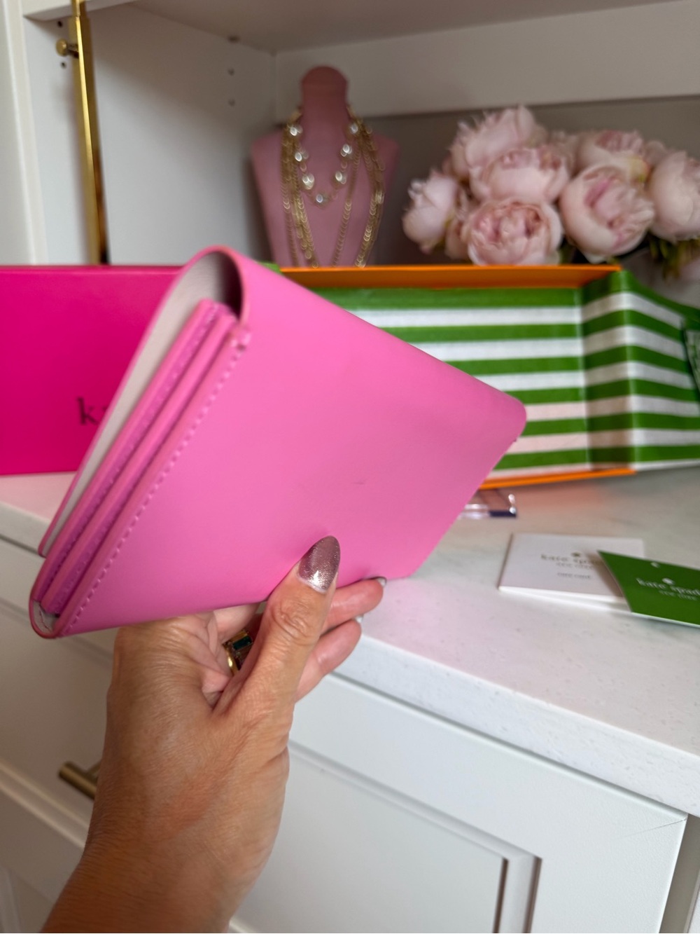 kate spade gift boxed like new Cameron St Lacey Pink Leather Continental Wallet - Picture 7 of 14